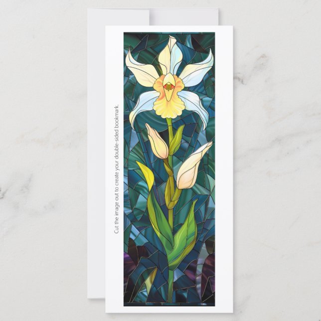 Create Your Own Stained Glass Daffodil Bookmark (Front)