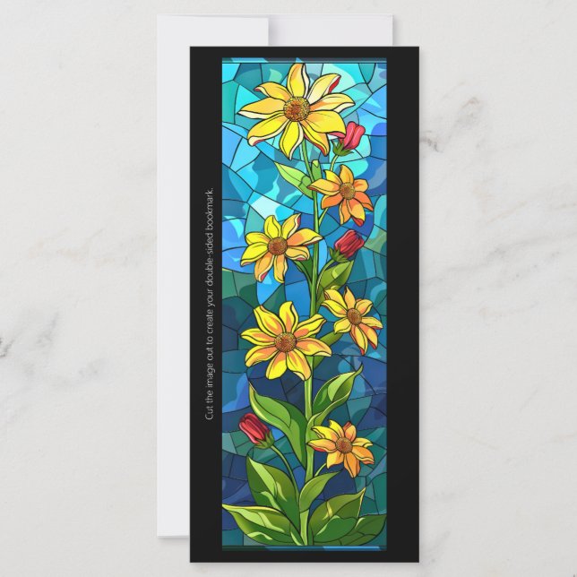 Create Your Own Stained Glass Flowers Bookmark (Front)