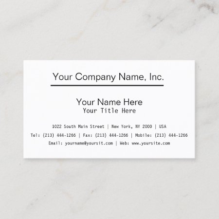 Create Your Own Standard Business Card