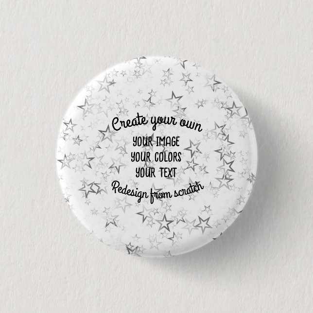 Create Your Own - Star Glitter Button (Front)