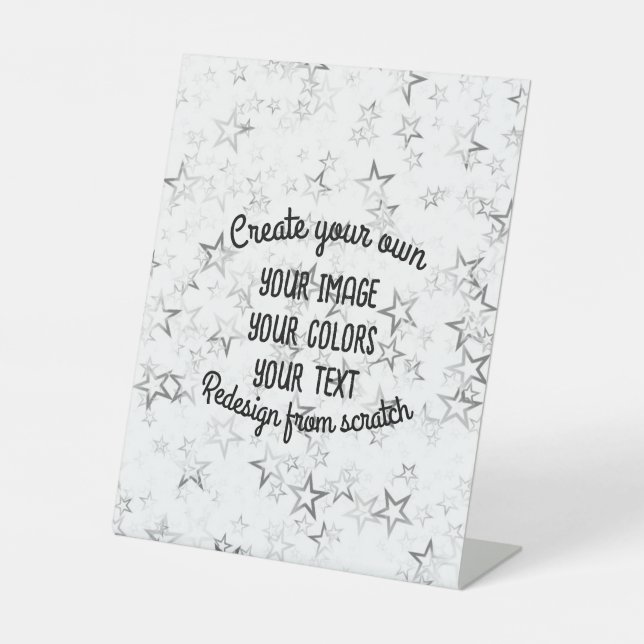 Create Your Own - Star Glitter Pedestal Sign (Front)
