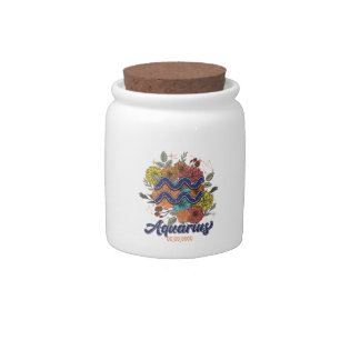 Create Your Own Starry Floral Aquarius Zodiac Candy Jar