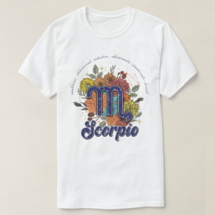 Create Your Own Starry Floral Scorpio Zodiac T-Shirt