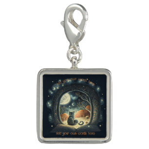 Create Your Own Starry Mystical Black Cat Charm