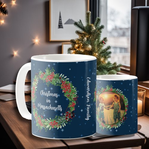 Create your own state country photo Christmas Coffee Mug