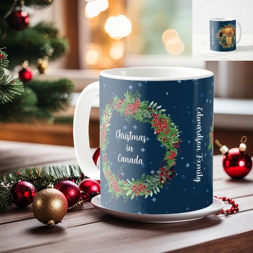Create your own state country photo Christmas Coffee Mug