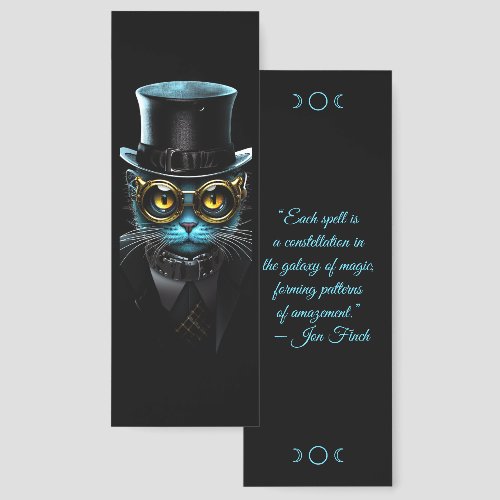 Create Your Own Steampunk Blue Gentleman Cat Bookmarks