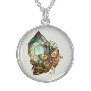 Create Your Own Steampunk Butterfly Crystal Sterling Silver Necklace