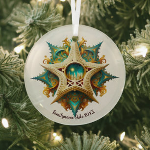 Create Your Own Steampunk Castle Snowflake Yule Glass Ornament
