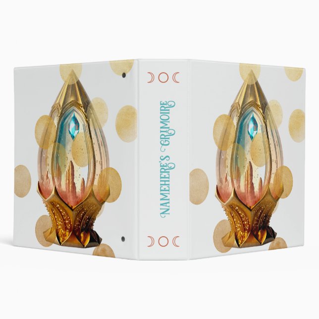 Create Your Own Steampunk Crystal Ball Lantern 3 Ring Binder (Background)