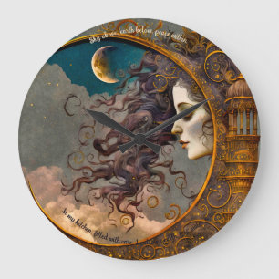Create Your Own Steampunk Lady of the Moon Large Clock