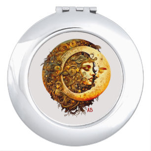 Create Your Own Steampunk Moon Goddess Compact Mirror