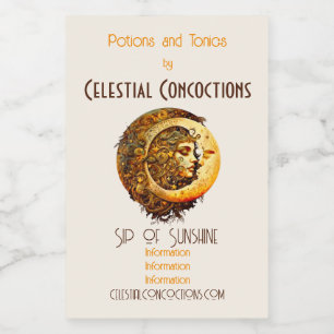 Create Your Own Steampunk Moon Goddess Wine Label