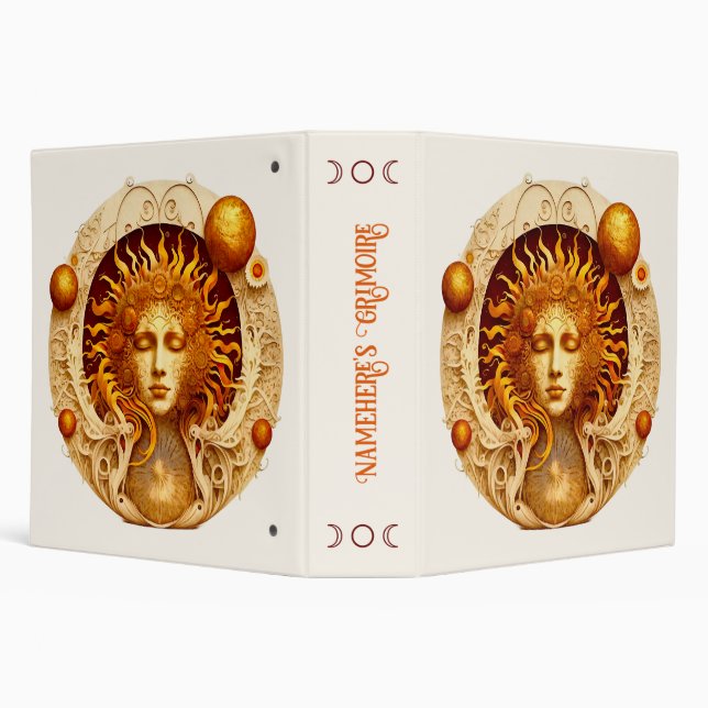 Create Your Own Steampunk Sun Goddess 3 Ring Binder (Background)
