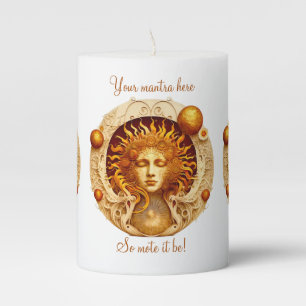 Create Your Own Steampunk Sun Goddess Pillar Candle