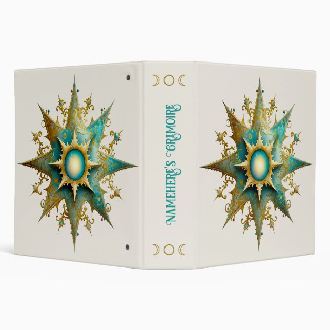 Create Your Own Steampunk Yule Snowflake 3 Ring Binder (Background)