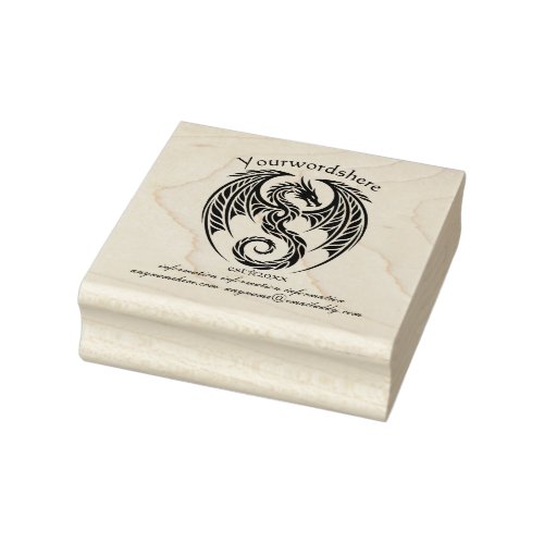 Create Your Own  Stenciled Dragon Emblem Logo Rubber Stamp