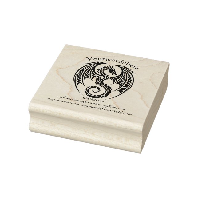 Create Your Own  Stenciled Dragon Emblem Logo Rubber Stamp (Stamp)