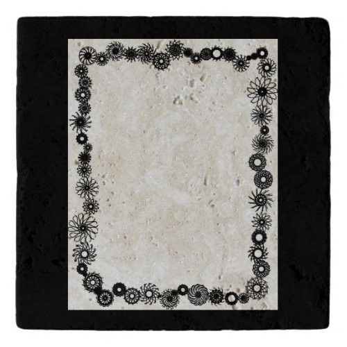 Create your own stone trivet with floral border