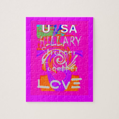 Create Your Own Stunning Hillary Stronger Together Jigsaw Puzzle