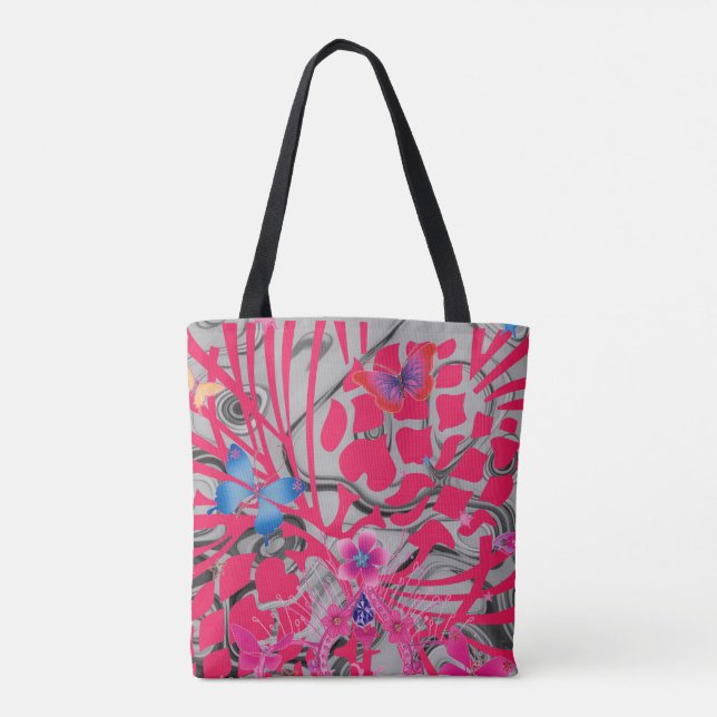 Create Your Own Stylish Ash Gray All-Over Print Tote Bag (Back)