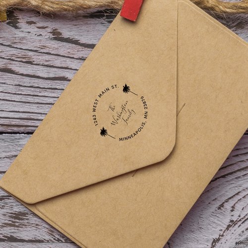 Create Your Own Stylish Return Address Palm Tree Self_inking Stamp
