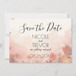 Create Your Own - Subtle Autumn Leaves Save The Date