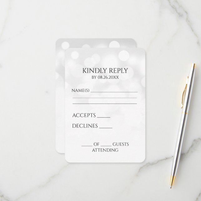 Create Your Own Subtle Bokeh Background RSVP Card (Front/Back In Situ)