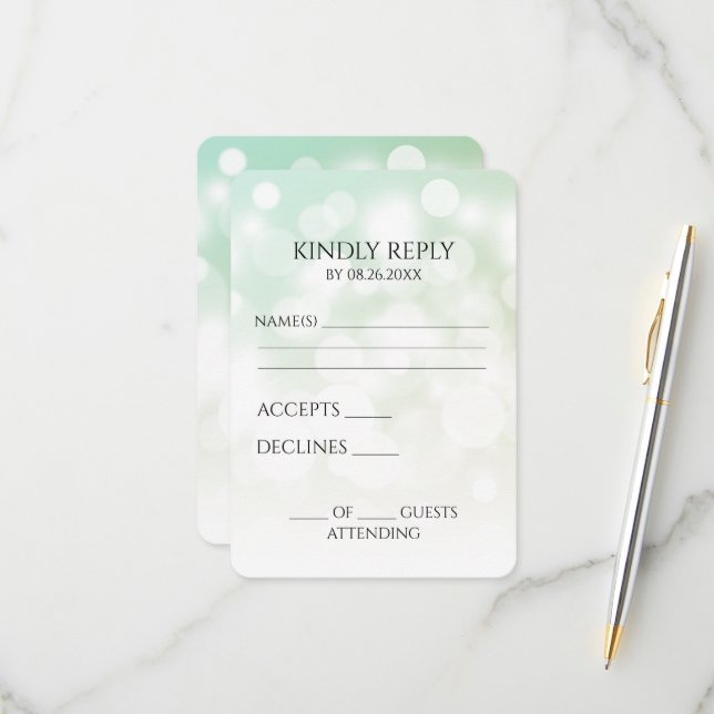 Create Your Own Subtle Bokeh Background RSVP Card (Front/Back In Situ)