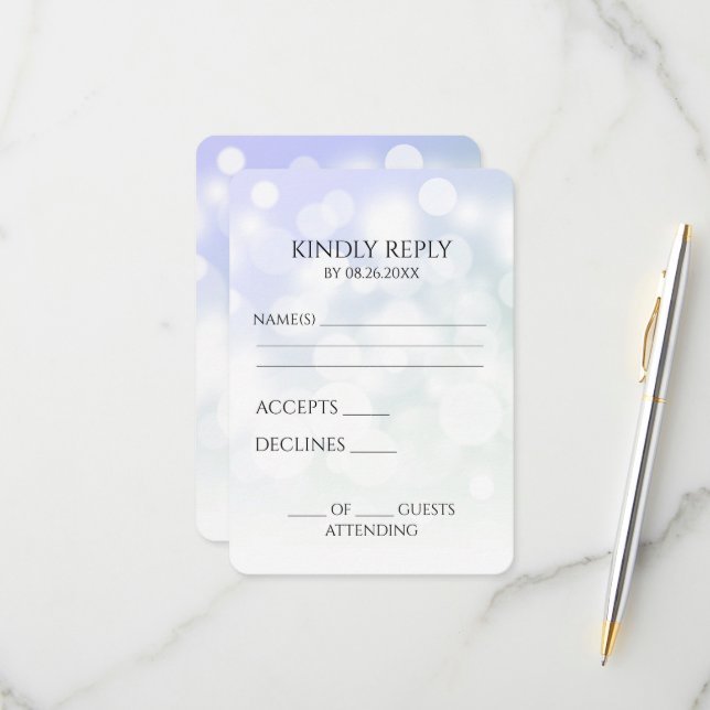 Create Your Own Subtle Bokeh Background RSVP Card (Front/Back In Situ)