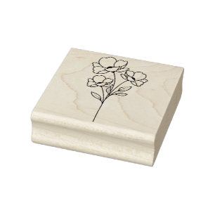 Create Your Own Summer Meadow Flowers Floral Rubber Stamp