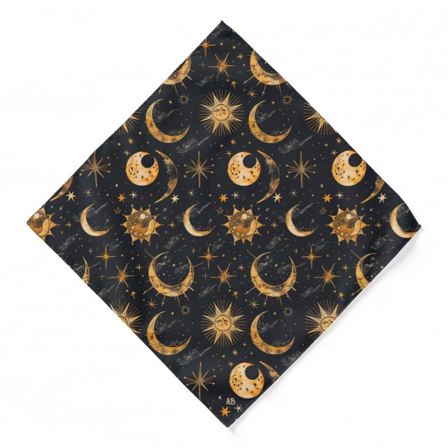 Create Your Own Sun Moon Stars Celestial Bandana (Front)