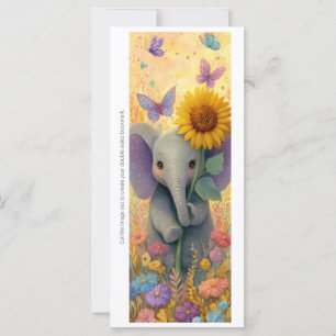 Create Your Own Sunflower Elephant Bookmark Card