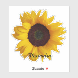 Create Your Own Sunflower Personalized Name Sticker