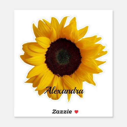 Create Your Own Sunflower Personalized Name Sticker