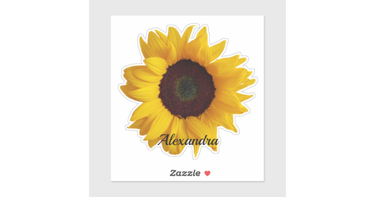 Create Your Own Sunflower Personalized Name Sticker | Zazzle