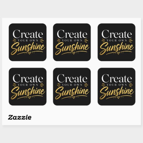 Create Your Own Sunshine Chic Graphic Sheet of Square Sticker