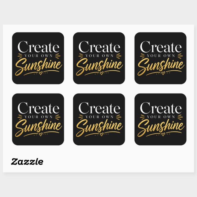 Create Your Own Sunshine Chic Graphic Sheet of Square Sticker (Sheet)