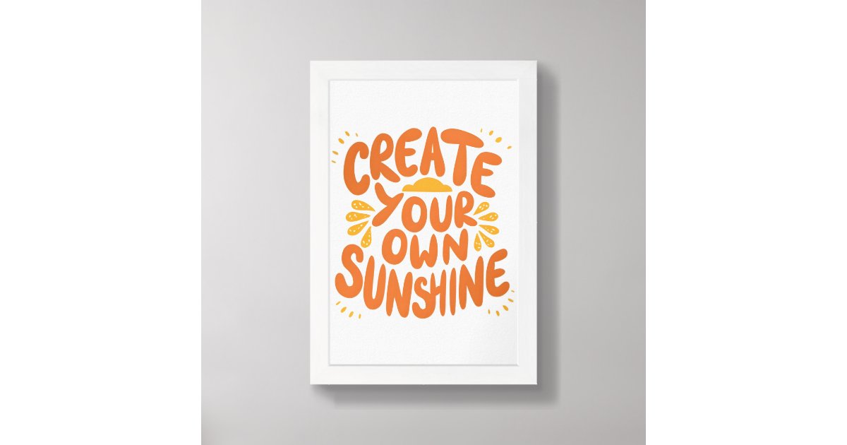 Create your own sunshine framed art | Zazzle