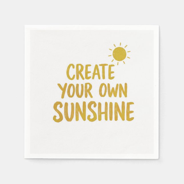 Create your own sunshine quote on napkins (Front)