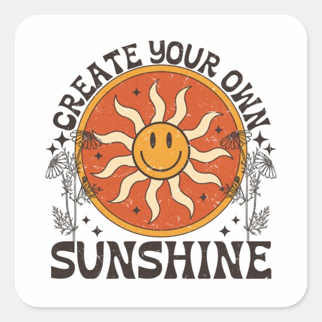 Create Your Own Sunshine Square Sticker (Front)