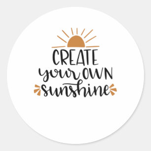 Create Your Own Sunshine Sunrise Positiv Classic Round Sticker