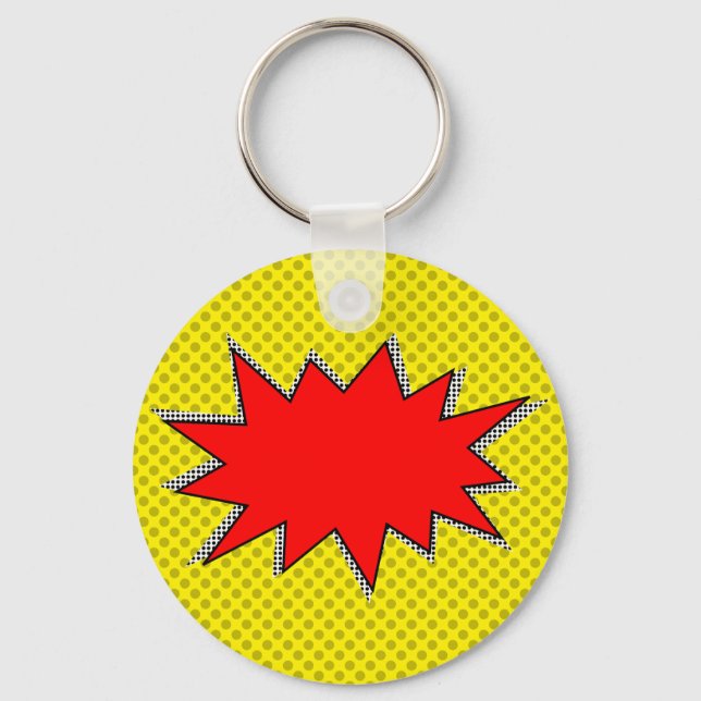 Create Your Own Superhero Onomatopoeias! Custom BG Keychain (Front)