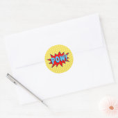 Create Your Own Superhero Onomatopoeias! POW! Classic Round Sticker (Envelope)