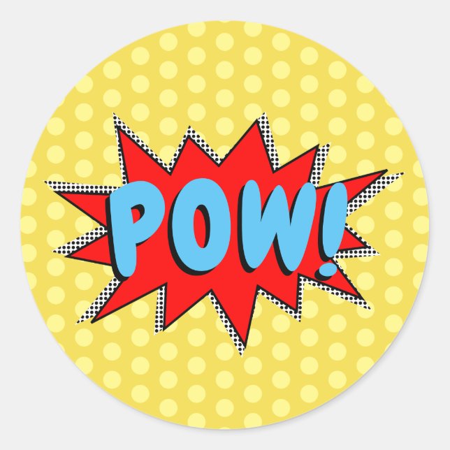 Create Your Own Superhero Onomatopoeias! POW! Classic Round Sticker (Front)