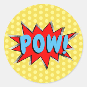 Create Your Own Superhero Onomatopoeias! POW! Classic Round Sticker