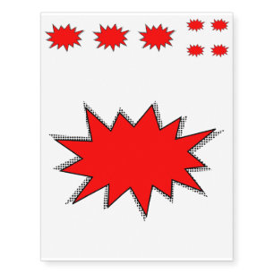 Create Your Own Superhero Onomatopoeias! POW! Temporary Tattoos