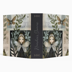 Create Your Own Surreal Butterfly Maiden Botanical 3 Ring Binder