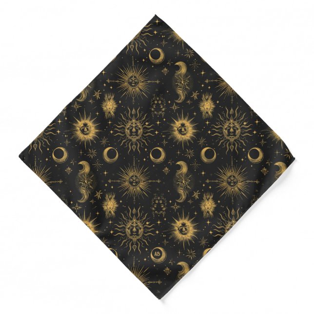 Create Your Own Surreal Celestial Moon & Stars Bandana (Front)