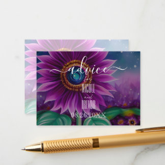 Create Your Own Surreal Purple Sunflower Advice Card